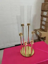 Kerzenhalter 1 Stück 6 Kopf Metall Kerzenständer Blei Tisch Mittelstück Goldsäule Hochzeit