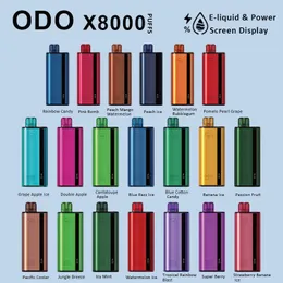 ODO X 8000 Puffs Disposable Vape Puff Vapes Disposable Puff 8000 E-Cigarette With Smart Screen Display 1000 mAh Rechargeable Type-C 20 Fruit Flavors