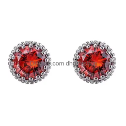 Charm 5 Colors Fashionable Sparkling Zircon Stone Earrings Diamond Stud For Men And Women Holiday Jewelry Drop Delivery Jewelry Earrin Dhtvz