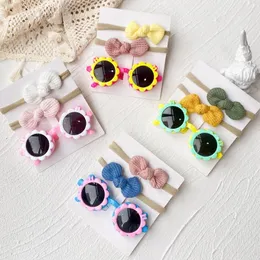 Haarschmuck 3 Teile/paket Strand Pografie Baby Stirnband Niedliche Sonnenbrille Set Kinder Kopfbedeckungen Mädchen Requisiten Kleinkind