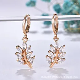 Dangle Earrings Semi-precious Stone Jewelry Plant Earring For Women Charms Plated Fine Zircon Jewel Long Drop Two Choice Wholesale