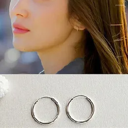 Hoop Earrings Silver Color Small Round Circle Earring Smooth Metal Ear Rings For Women Man Male Daily Jewelry Accessories