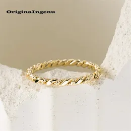 Anillos de boda 14k oro lleno hecho a mano apilamiento personalizado joyería resistente al deslustre mujeres delicadas simple impermeable 231030