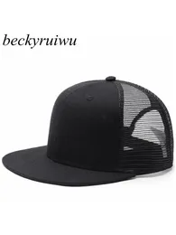 Ball Caps Beckyruiwu Spring and Summer Flat Brim Sun Hat Adult Plain Baseball Cap Men and Women Mesh Cap 231027