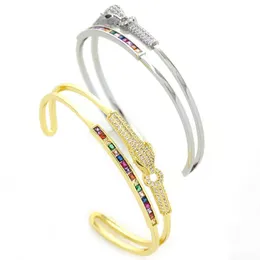 Designer artier Bracciale per donna e uomo Gute Fashion Rame Micro intarsiato Bracciale di lusso leggero Personalità femminile esagerato Hip Hop Double Lay con scatola originale