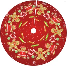 Dekoracje świąteczne piernikowy Man Śliczna cukierka laska Czerwona 30 36 48 -calowa spódnica dywanowa mata zabawna impreza