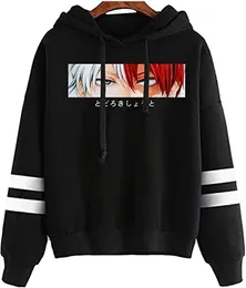 Dabi Eyes Hoodie Boku No Hero Academia Anime Printed Hoodies My Hero Academia Striped Hooded Sweatshirt Pullover Winter Clotes Y1109