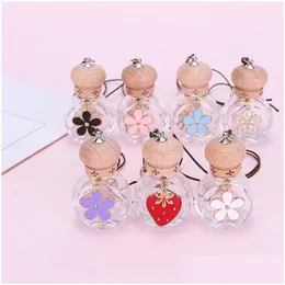 Essential Oils Diffusers 6Ml Car Floral Per Bottle Pendant Oil Diffuser 7 Colors Bag Clothes Ornaments Air Freshener Empty Glass Drop Dhbxn