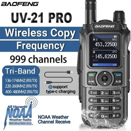 Walkie Talkie Baofeng UV 21 Pro Wireless Copy Frequency 16 km長距離防水懐中電灯Typec Charger Ham Radio 5R 231030