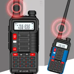 Walkie Talkie Baofeng UV 10rプロフェッショナルトーキーズ高電力5km10kmデュアルバンド2ウェイCBハムラジオHFトランシーバーVHF UHF UV10R 231030