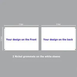 배너 플래그 3x5 피트 맞춤형 인쇄 흰색 슬리브에 2 개의 그로밋이있는 양면 깃발 배달 홈 정원 축제 파티 용품 DHV5Z
