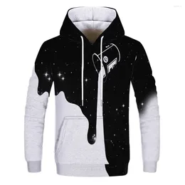 Kvinnors hoodies och mäns färgglada slips färgade casual magiska virvelmönster 3D Sweatshirt hoodie med fickor tröja