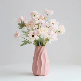 Вазы Современный дизайн Роскошная ваза для цветов Столовая керамика с искусственным Новинка Горшок De Fleur Эстетическое украшение комнаты