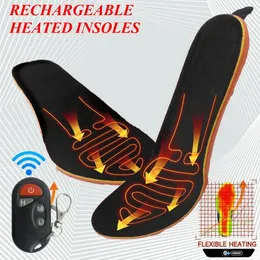 Skondelar Tillbehör 2000mAh Electric Foot Warmer Heated Insole laddningsbara USB -uppvärmningssulor Stövs Insert med fjärrkontroll för Man Women 231027