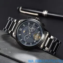 2023 Ny modeklocka Mens Automatisk kvartsrörelse Vattentät högkvalitativ armbandsur Hour Hour Hand Display Metal Strap Simple Luxury Popular Watch Orologio Uomo