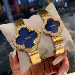29mm/34mm Flower Women's Watch med rostfritt stål Rem Luxury Quartz Watch