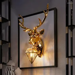 Wandleuchten Nordic Geweih LED Lampe Hirsch Lichter für Innenbeleuchtung Schlafzimmer Home Aisle Korridor Dekoration Wandleuchte