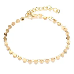 Anklets Classic Women Anklet Bracelet Foot Jewelry Gold Color Chain Simple Design Design for Girl Gift305z