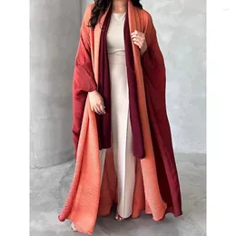 Women's Trench Coats GGHK Miyake Pleated Gradient Cardigan Coat 2023 Autumn Dubai Designer Fashion Loose-fitting Plus Size Luxury