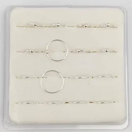 925 prata esterlina piercing nariz anel argola clássico pequeno fino 22g 8mm nariz jóias3420