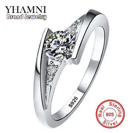 Gümüş Sertifika Gönder Tam Boyu Orijinal Katı 925 Gümüş Yüzük Seti 0 5 CARAT CZ Diamant Alyans Takı Kadınlar İçin 5036278E