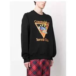 23AW Casablancas Designer Hoodie Moletom Algodão Slim Homens e Mulheres Vintage Impressão Casual Manga Longa Camisola Versátil Casablanc