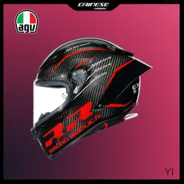 AA Tasarımcı Kask Tam Yüz Açık Yüz Motosiklet İtalya Agv Pista GP RR Yarış Çalışma Kask Karbon Fiber Açık Bisiklet Siyah Kırmızı Yi 33GG AFB