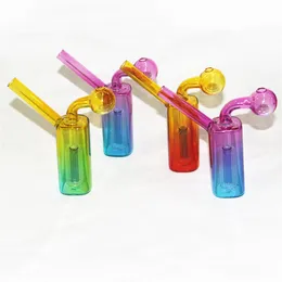 4.72 Inch mini glass oil burner bong hookahs colorful thick glass water pipe bubbler for Smoking Ash Catcher