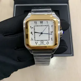 Квадратные дизайнерские мужские часы из 18-каратного золота Мужские с сапфировым стеклом Автоматические механические часы Спортивные водонепроницаемые наручные часы