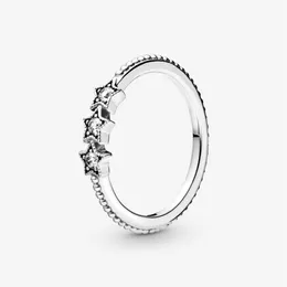 Anello con stelle celesti in argento sterling 100% 925 per le donne Anelli di nozze Accessori per gioielli di moda296C