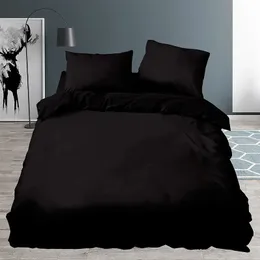 Bedding sets Black Duvet Cover 220x240220x260 Bedroom Minimalist Style Skinfriendly Soft Quilt with Pillowcase Set QueenKing 231030