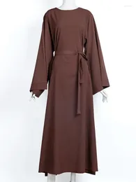 Abbigliamento etnico Donna musulmana Abaya Taglie forti Abiti da donna su misura per occasioni da ballo Abito lungo con stampa vintage Ramadan Cintura caftano marocchino