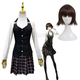 Nowy anime Persona 5 Makoto Niijima Costume P5 Queen Cosplay Top Spódnica Peruki żeńskie mundury w szkole średniej Halloween Carnival 26