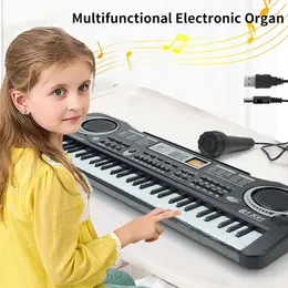 Lernspielzeug, Kinder-Keyboard mit Mikrofon, Klavier für Anfänger, elektronisches Musikspielzeug mit 61 Tasten, Tastaturen im Alter von 3 bis 12 Jahren, 231031