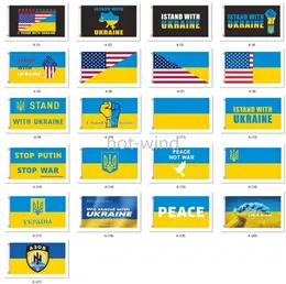 Partiförsamlingsflagga fred Jag står med Ukraina flagga Stöd Ukrainska banner Polyester 3x5 ft DHL EE2685454