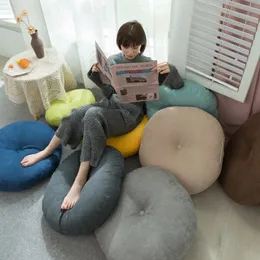クッション装飾枕ピュアカラーシンプルな日本の布団肥厚瞑想クッションラウンドコットンリネンタタミマットホームバルコニー231031