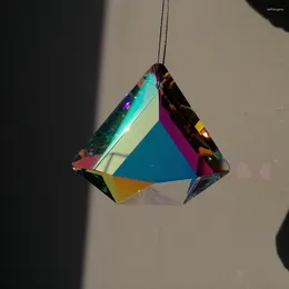 الثريا البلورية كامال 1pcs ab مثلث مثلث الماس 48 ملم K9 الزجاج Suncatcher Prisms قلادة أجزاء الإضاءة معلقة المنزل