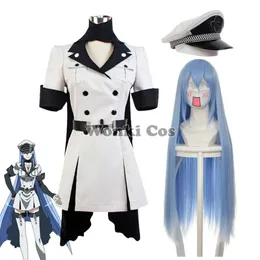 Akame Ga KILL Esdeath Esdese Cosplay Costume Uniform with Hat Long Wig for Women Party Costumes