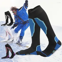 Calcetines deportivos Esquí deportivo para hombres y mujeres Fitness atlético Senderismo al aire libre Montañismo Patín sobre ruedas Compresión transpirable gruesa