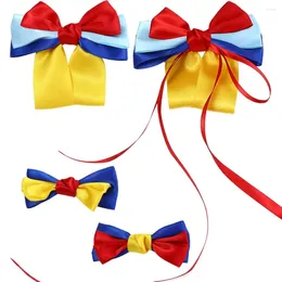 Acessórios de cabelo Adorável Headwear Princesa Fita de Cetim Azul Amarelo Vermelho Barrette Estilo Coreano Bow Clips Hairpins