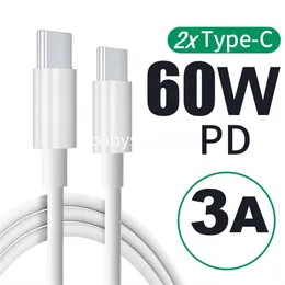 1m 2m 6ft 60W 3a Hızlı Şarj OD4.0 Daha Kalın Tip C USB-C PD Kablo Kabloları Samsung S20 S22 S23 XIAOMI HUAWEI B1