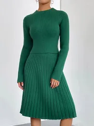 Work Dresses Liooil Two Piece Knit Ribbed Sweater Set Women Knitting Pull Long Sleeve Knitted Tops And Skirts Autumn Winter Sweaters Sets