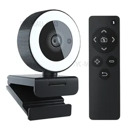 Webcam H200 QHD 2K 30FPS Webcam USB con telecomando e luce di riempimento per la registrazione video in streaming live