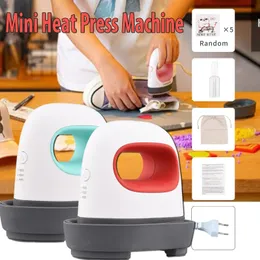 Other Electronics 2023 Portable Mini Iron Heat Press Machine Short Sleeve DIY Label Stamping T Shirt Printing Easy Heating Transfe 231117