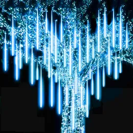 Decorazioni natalizie 50 cm 30 cm 8 tubi Impermeabile pioggia di meteoriti Pioggia LED Luci a stringa Decorazione da giardino esterno per albero domestico Spina EUUS 231030