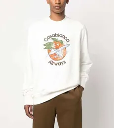 23AW Kazablanka kapüşonlu sweatshirt trend moda gündelik çok yönlü yuvarlak boyun uzun kollu kazak gevşek erkekler ve kadınlar kapüşon kazak kazablanc