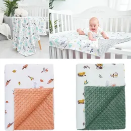 Blankets Baby Blanket Born Swaddling Thermal Soft Lint Fleece Solid Bedding Set Cotton Quilt Infant Swaddle 75 100cm