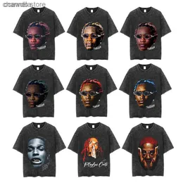 Men's T-Shirts Young Thug Thugger Graphic Retro Washed T Shirt Rapper Hip Hop Punk T-shirt Men Women Gothic Oversized Shirts Streetwear T231012 T231031