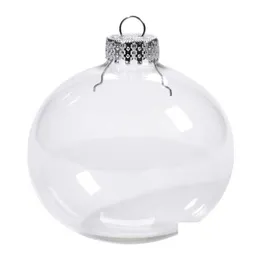 Juldekorationer Bauble Xmas Decoration 80mm Clear Glass Wedding Balls Julprydnader DHF362250830 Drop Delivery Home Garden Otk9o