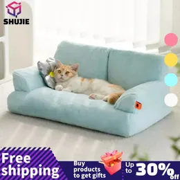 canis canetas luxo pele verão animal de estimação gato ninho sofá moderno filhote de cachorro pequeno animal gatinho cama de cachorro almofada cama interior canil casa 231031